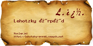 Lehotzky Árpád névjegykártya