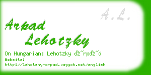 arpad lehotzky business card